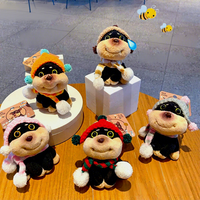 Porte-clés en peluche chien abeille mignon, breloque créative pour sac, adorable pendentif animal en peluche, accessoires de mode pour filles, décoration de sac