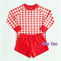 Ensemble de vêtements unisexe pour bébé automne-hiver, chemises et pantalons à carreaux pour petite fille, ensemble en molleton français monogrammé pour bébé garçon 2026