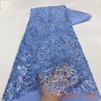 Tissu en dentelle brodée de sequins écologiques, maille perlée, luxe vintage sexy pour défilés de mode et sacs