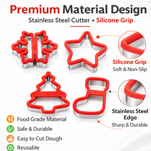 <span class=keywords><strong>Tagliabiscotti</strong></span> Ecologico per Natale, 1 Pezzo, con Impugnatura in Silicone, Stampi per Biscotti a Forma <span class=keywords><strong>di</strong></span> <span class=keywords><strong>Fiocco</strong></span> <span class=keywords><strong>di</strong></span> <span class=keywords><strong>Neve</strong></span>, Stella, Albero e Calza - Product Image 5