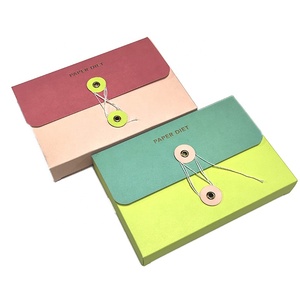 Custom Size Printed <strong>String</strong> <strong>Tie</strong> <strong>Envelope</strong> Box Kraft Paper <strong>Envelope</strong> Box with Eyelet Button and <strong>String</strong> Closure Paper Box - Product Image 1