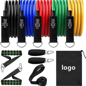 Juego de bandas de resistencia T11 de 50 libras y 10 libras con asas y bolsa de transporte para entrenamiento físico y ejercicios de fuerza - Product Image 1