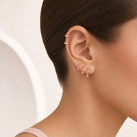 Muweike Boucles d'oreilles créoles minimalistes multi-tailles en argent sterling 925 vermeil pour femmes, bijoux fins