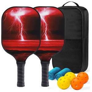 Palas de Pickleball con Diseño Lightning, Fibra de Carbono Mate, Antideslizantes, Set Deportivo para Exteriores con Pelotas y Bolsa de Transporte - Product Image 1