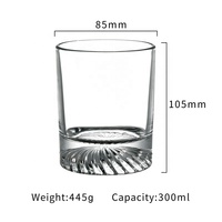 Conception à fond épais de 4 gobelets Ensemble de verres à whisky avec boîte cadeau de couleur