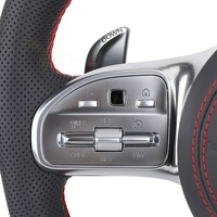 Volant personnalisé en cuir semi-synthétique et fibre de carbone pour Mercedes Benz W204 W205 C300 GLC X253 C253 W211 W212 W213 W221 W222 E63 AMG