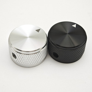 OD 25mm noir argent aluminium potentiomètre encodeur bouton de réglage du <span class=keywords><strong>Volume</strong></span> sonore pour arbre de 6mm avec flèche Poiter - Product Image 4