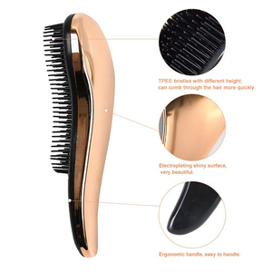 <span class=keywords><strong>Brosse</strong></span> à cheveux démêlante avec logo personnalisé Rose Gold Dry Wet Portable Massage du cuir chevelu pour les femmes Soft Matte Finishing <span class=keywords><strong>Top</strong></span> - Product Image 2