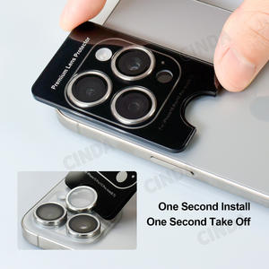 แหวนอลูมิเนียมกระจกเทมเปอร์9H ฝาครอบเลนส์กล้องสำหรับ <span class=keywords><strong>iPhone</strong></span> 17 16 15 14 <span class=keywords><strong>13</strong></span> 12 11ซีรีส์ - Product Image 4