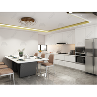 CBMMart Armoires design à rendu d'effet 3D Table d'îlot avec rangement Armoire de cuisine pour la maison laquée au design moderne personnalisé