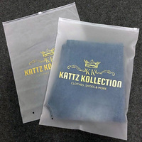Sacs d'emballage pour vêtements avec fermeture éclair, impression dorée personnalisée, sacs d'emballage pour vêtements givrés avec logo, sacs d'emballage en plastique transparent pour t-shirts
