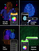 Guirlandes lumineuses intelligentes pour rideaux, 400 LED, 2m x 2m, avec application et télécommande, synchronisation musicale, programmables, pour fenêtre