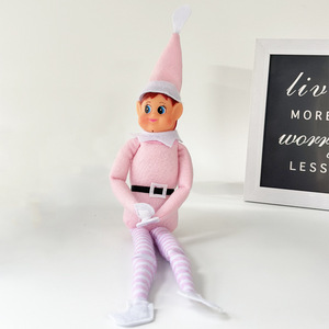 JQ Poupée Elfe de Noël aux longues jambes arc-en-ciel, figurine en position assise, Elfe sur l'étagère, décoration de maison colorée pour les fêtes - Product Image 5