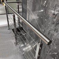 HDSAFE facile à installer rampe d'escalier Villa hôtel centre commercial sécurité balustrade en acier inoxydable main courante LED balcon câble garde-corps