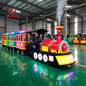 Mini-<span class=keywords><strong>train</strong></span> touristique sans rail avec un design <span class=keywords><strong>de</strong></span> machine à vapeur vintage, propulsion par pneus en caoutchouc, idéal pour les divertissements familiaux - Product Image 1