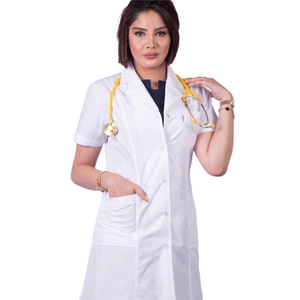 Camice da Laboratorio Unisex Riutilizzabile a Maniche Lunghe Bianco per Medici Infermieri Uniformi Ospedaliere - Product Image 1