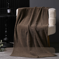 Serviette de bain rectangulaire unie en coton non tissé, séchage rapide et très absorbante, biologique, pour hôtels et usage en plage