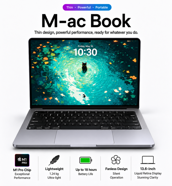 14-inch M-a-c Book Pro Model A2442 16GB/32GB RAM 512GB SSD M1 Pro Chip Used A+ Grade US 11 Hours Battery Life 2560x1600 90Hz