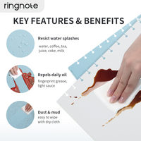 Couverture de carnet RINGNOTE format lettre, en PU fin, résistante aux taches, pour agenda, journal rechargeable