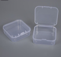 Boîte de rangement en plastique transparente avec couvercle à charnière pour petites pièces, bijoux, quincaillerie, boîte de rangement en plastique