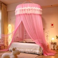 Moustiquaire en polyester, installation facile, dôme suspendu, rideau de lit pliable pour usage domestique, style princesse, protection optimale contre le vent