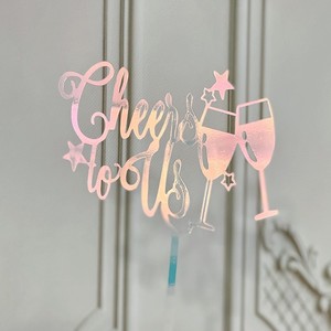 Decorazione per <span class=keywords><strong>Torta</strong></span> in Acrilico 'Felice Anno Nuovo', Calice di Vino 'Cinque Anni di Felicità', Decorazione per <span class=keywords><strong>Torta</strong></span> di Capodanno, Accessori per Feste - Product Image 4