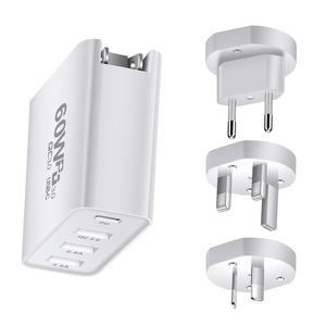 48W Fast Charger With Dual USB Ports QC3.0 PD Charging Foldable Interchangeable <b>Plugs</b> Travel <b>Adapter</b> - Product Image 3