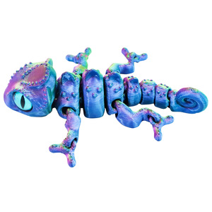 8cm Custom 3D Printing Toy <b>PLA</b> Printed Chameleon Toy Joint Movable Model Gradient Animal Figurine Toy - Product Image 5