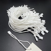 Cordon d'étiquetage en plastique écologique personnalisé en usine avec étiquette noire cirée épaisse pour vêtements, sacs, chaussures et articles à fermeture