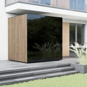 Moderna Cabina Sauna da Giardino, Sauna Esterna con Esterno <span class=keywords><strong>in</strong></span> <span class=keywords><strong>Legno</strong></span> e Specchio per il Benessere all'Aperto - Product Image 4