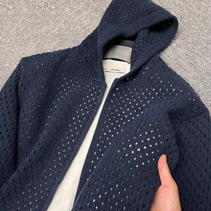 Cardigan <span class=keywords><strong>zippé</strong></span> décontracté pour <span class=keywords><strong>homme</strong></span> en <span class=keywords><strong>maille</strong></span> ajourée, respirant et léger, à manches longues - Product Image 4