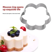 Offre Spéciale acier inoxydable cuisson gâteau anneaux ensemble fleur forme gâteau Mousse moule pour pâtisserie gâteau Mousse et crêpe