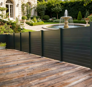 Plastic WPC Composite Aluminum <b>Frame</b> Horse Privacy Fence Eco-Friendly Outdoor UV Resistance Ranch Paddock 4.5ft for Certified 3D - Product Image 6