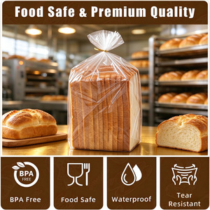 Sacchetti di Plastica con Soffietto Personalizzati con Logo Stampato per Confezionamento Pane, Sacchetti Trasparenti in Plastica per Pane - Product Image 4