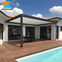 Pérgola de Aluminio Personalizada OEM, Pérgola Moderna Impermeable con Techo de Láminas para Jardín, Patio o Terraza, Diseño Personalizado