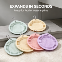 Bol pliable écologique en silicone pour chiens et chats, portable pour les voyages en plein air, la marche et la randonnée