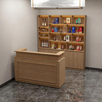 Petit bureau de réception en bois de 80cm bon marché Comptoir de réception Design de réception avec mur arrière