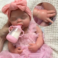 Realistische Reborn-Babypuppen - 18 Zoll Lebensechte Neugeborene Mädchenpuppe aus Silikon mit Weichem Gewichtskörper, Weiches Spielzeug-Geschenkset für Kinder