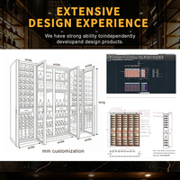 Armoire à vin personnalisée avec contrôle de la température et de l'humidité, armoire de stockage de vin de luxe pour hôtel, villa et projets commerciaux