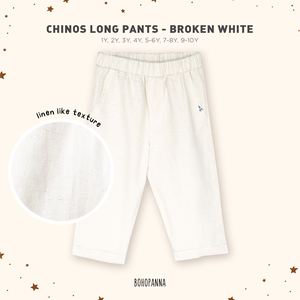 BOHOPANNA Pantalon chino long pour garçons, texture effet lin blanc cassé, taille élastique, coupe droite, longueur intégrale, pantalon d'été pour enfants - Product Image 3