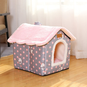 Commercio all'ingrosso di lusso pieghevole letto di gatto classico quadrato al coperto gatto cubo casa con gratta e vinci inverno Pet mobili per animali - Product Image 5