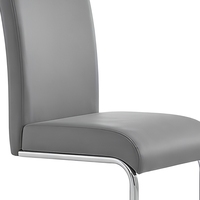 Chaise de salle à manger moderne en cuir PU courbé avec pieds en métal, dossier haut – Mobilier de cuisine et de maison de luxe léger