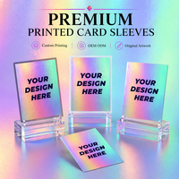 Protège-cartes personnalisés pour cartes TCG, imprimés avec des motifs holographiques, dos mat transparent, sans acide, pour cartes de jeu, d'anime et de personnage