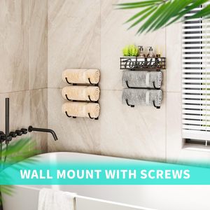 Modern Eco-friendly Bathroom <strong>Towel</strong> Rack Holder 6-Tier Floor Mounted Rolled <strong>Towel</strong> Storage Organizer Metal Shelf Basket - Product Image 5