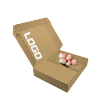 Boîtes à fleurs florales imprimées personnalisées emballage d'expédition en papier kraft ondulé pour maman logo en relief inclus