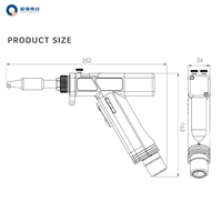 Pistolet de soudage laser portatif refroidi par air CQWY SUP28F, poids 0,65 kg pour 1200 W