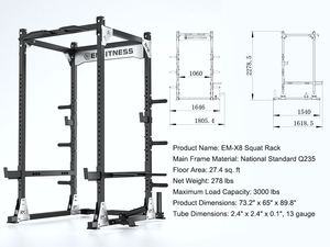 EM982B Home <strong>Gym</strong> Multi-Function Power Rack Smith <strong>Machine</strong> for Bodybuilding Durable Metal Material - Product Image 4