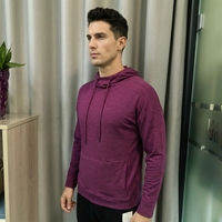 MereSports Sweat à capuche pour homme en laine mérinos personnalisé Tissu tricoté teint en fil Printemps Motif imprimé Design Vente en gros Chemise vierge à capuche