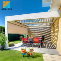 Pérgola de Aluminio con Techo de Láminas, Sistema Motorizado Bioclimático, Toldo Impermeable para Patio, Suministro de Fábrica