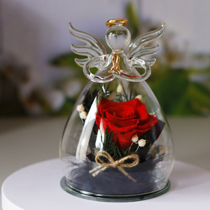 Forever Everlasting <span class=keywords><strong>Eternity</strong></span> Infinity Rose Angel Flor eterna Rosas preservadas Vidrio PARA EL Día de San Valentín Natural de larga duración - Product Image 2